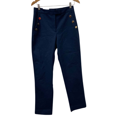 Review Womens  Size 10 High Waisted Pants / Slim Fit Pants Navy Blue 