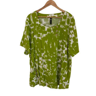 TS Womens  Size 22 Short Sleeve Top Green / White 