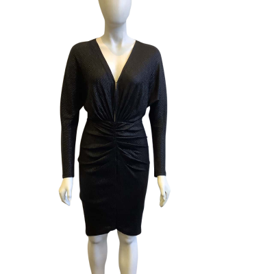 BNWT Wayne Cooper Women's Size 10 Long Sleeve Midi Dress Black  