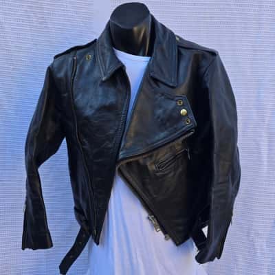  Mens  Size M Biker Black  Leather Jacket