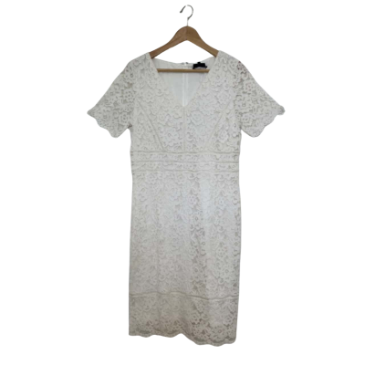 Diana Ferrari Women's Vanessa Lace Pencil Dress Size 12 White (**Brand new with tag** RRP $229.95)