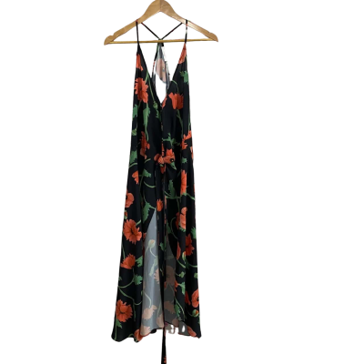 Sheike Womens  Size 10 Wrap Dress Black Floral