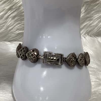  Women's Vintage Sterling Silver Marcasite Bracelet 