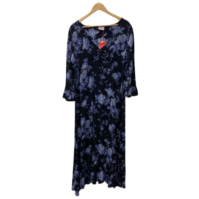 Leona Edmiston Womens  Size 3 Floral Dress Navy Blue 