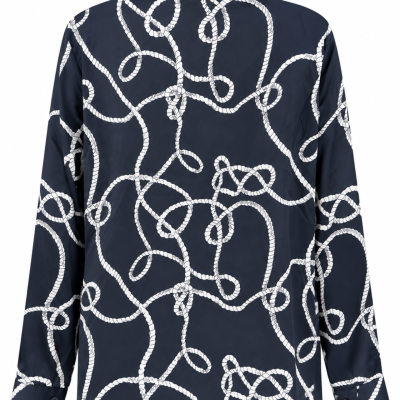 NWT Liz Jordan Navy Rope Print Shirt – Size 18