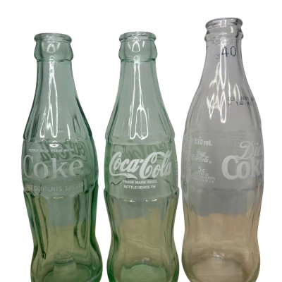 Three Vintage Glass Coke Bottles