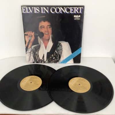 12” Vinyl Elvis Double Album  Elvis In Concert Excellent Condition 
