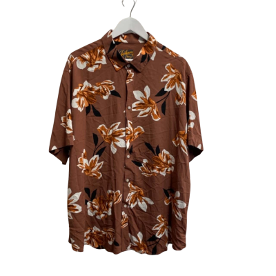 Johnny Bigg Mens  Size XXXL Short Sleeve Shirt Brown / Floral 