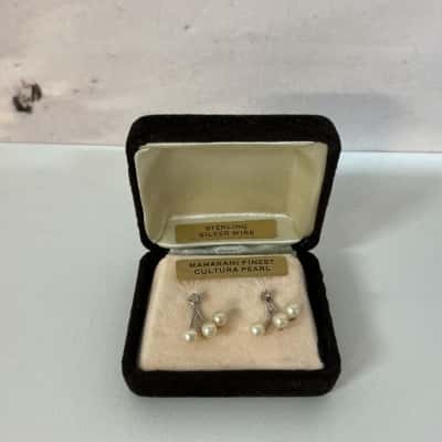 Sterling Silver Maharani Finest Cultured Pearl Studs