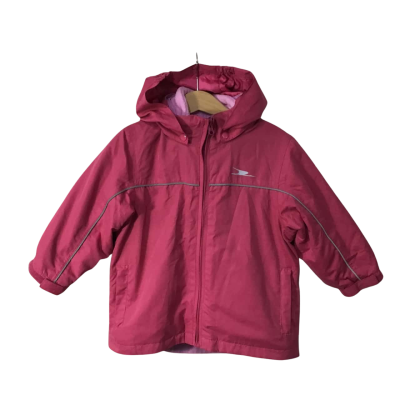 Crane Girls Size 3 Pink Fleece Lined Zip Front Hooded Jacket