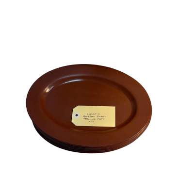 Melotid reddish-brown melamine plates x 6