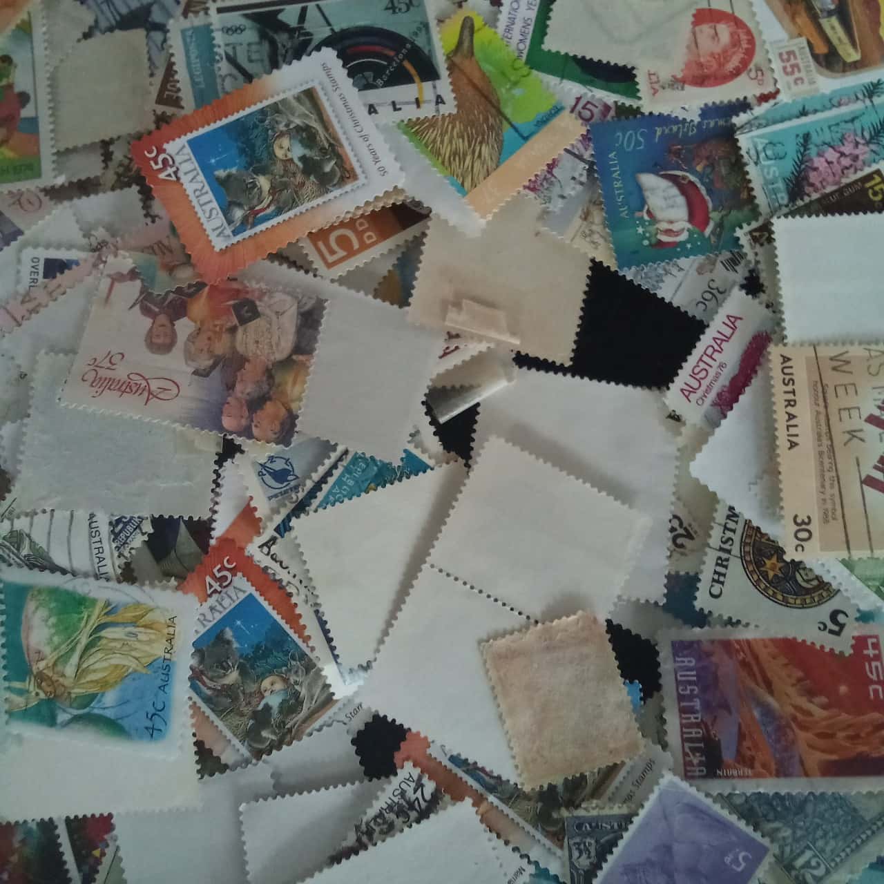250 Grams Of Mixed World And Australian Stamps Off Paper So The Weight