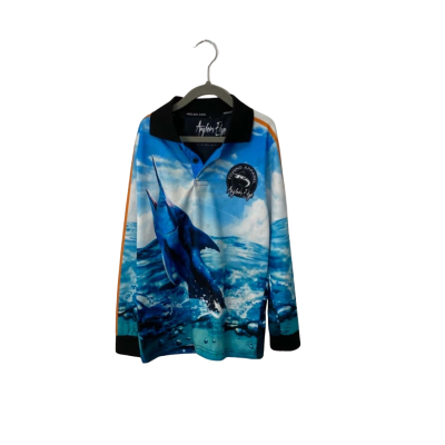  Kids  Anglers Edge fishing top Size 6 Blue 