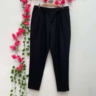 Laura Ashley Womens Straight Leg Pants Size 14 Black  