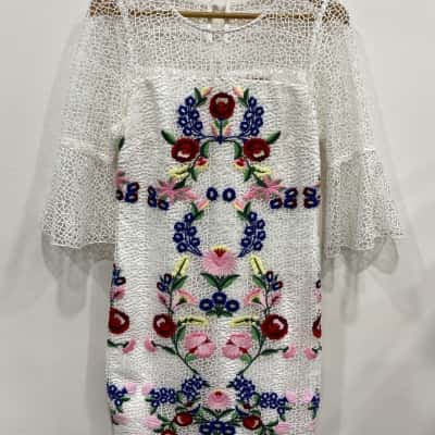 Review Womens  Size 8 Casual Dress Floral / Multicoloured / White 