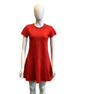 Uniqlo Women's HK Size L Short Sleeved Midi Dress Red 