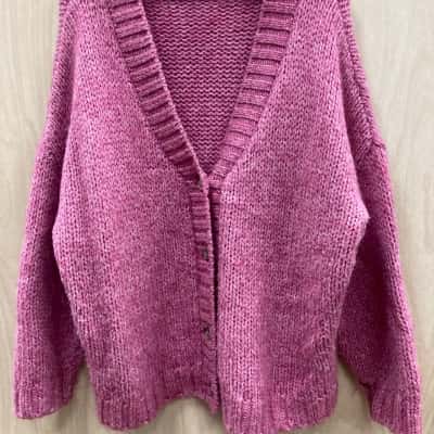 Ghanda Womens(16)  Size L Button-down Cardigan Pink  