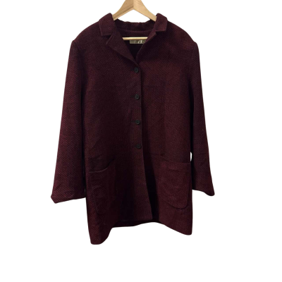 Perri Cutten Woman's Black and red patterned coat - Size 16