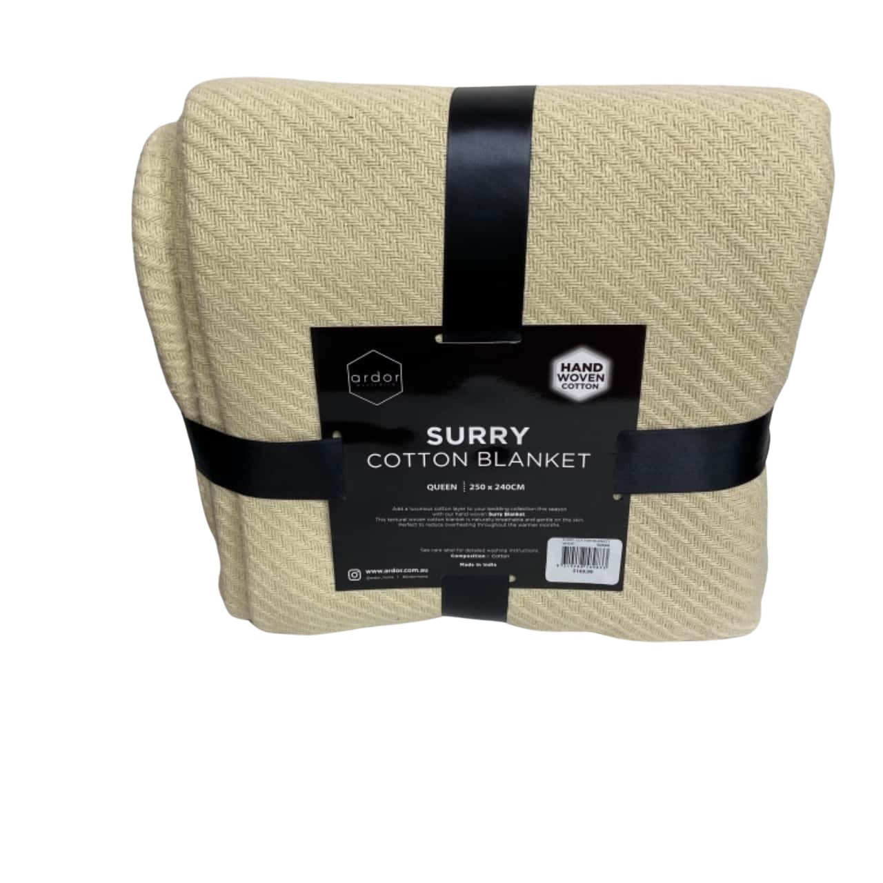Ardor surry queen 250x240cm hand woven cotton blanket (s)