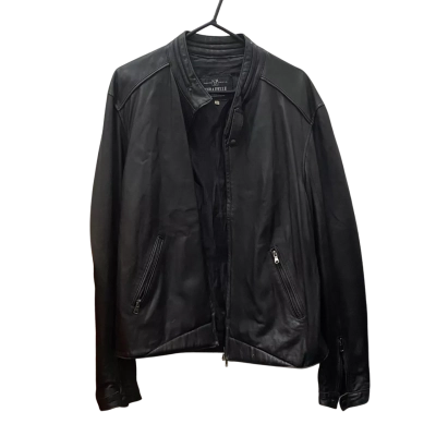 Vera Pelle Mens Size 54 Leather Jacket Black  