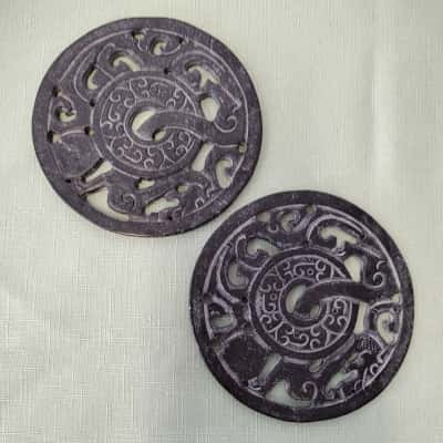 Vintage Inspired Carved Plaques (Pair) – Art Unknown