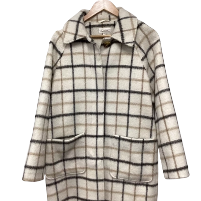 Capture Womens  Size 12 Winter Coat Checked / Cream 