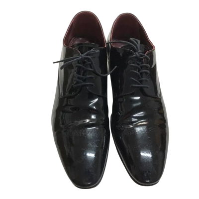 Aquila Mens  Size 43 Lace Up Black Leather Oxford Shoe 