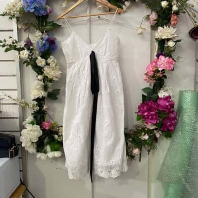 Carla Zampatti Womens  Size 8 Midi Dress White 