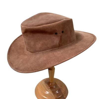 Jacaru Womens Jillaroo Size L Suede Leather Hat/Sunhat Beige Brown 
