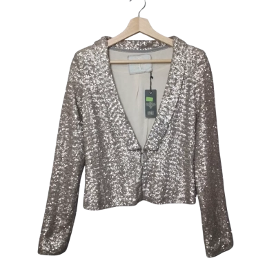 NU Women's  Size S Beige Sequin Jacket