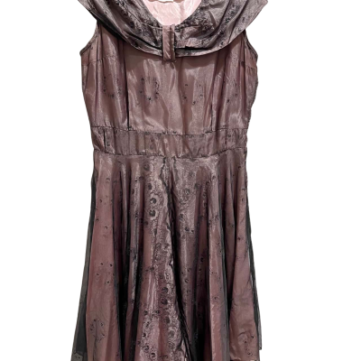  The Elegant Lady Womens  Size 12 Cocktail Dress / Short Sleeve Dress  Brown / Pink  
