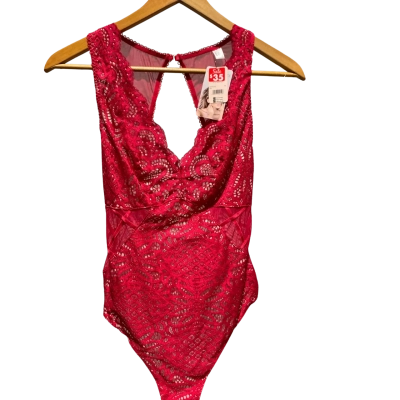Bras N Things Womens  Size 12 Lace Bodysuit Red 