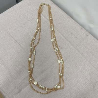 Unbranded Women's Necklace Beige / White Costume Jewellery 
