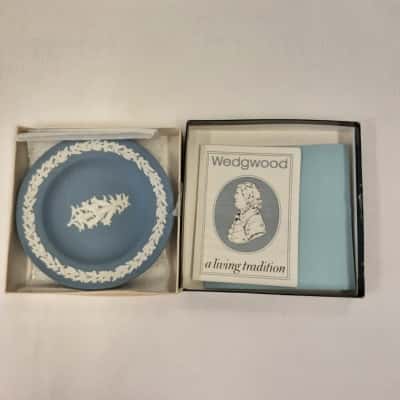 Wedgewood Blue Japanese Miniture Plate From Aust Wild Flower Series 