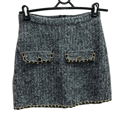SANDRO MOSCOLONI Cuban Fit Size 1 Wool Boucle Tweed Mini Skirt