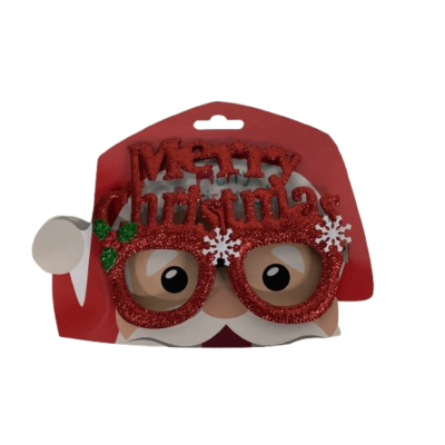 New Xmas Glitter Party Glasses Red Merry Christmas Print #1050-1-PP