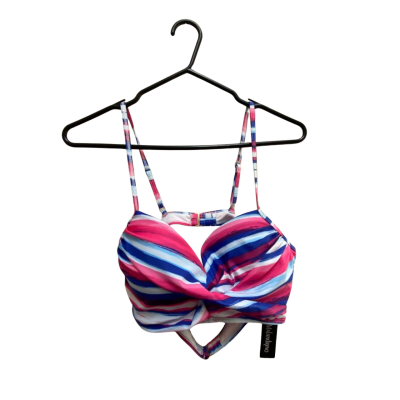 Catherine Malandrino Womens  Size L Bikini Top Blue / Pink  / White 