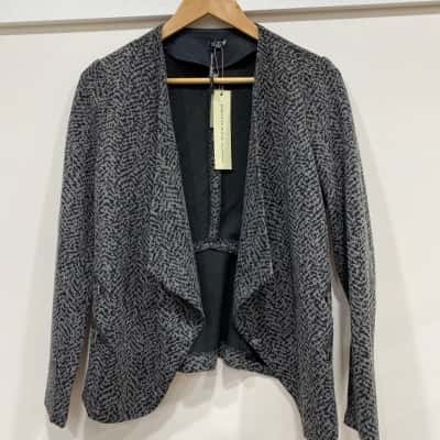 Privilege Womens  Size 12 Open Jacket Black  / Grey / Pattern 