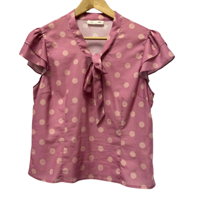 Alannah Hill Womens Size 16 Blouse Pink Polka Dot 