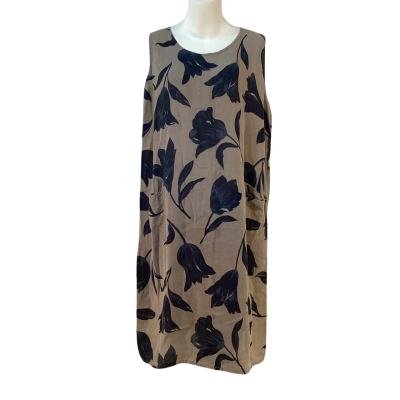 Made in Italy Womens Size XL Linen Blend Maxi Dress Blue / Grey 