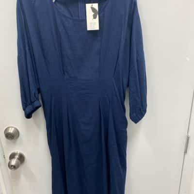 Womens  Size 14 Casual Dress Blue 