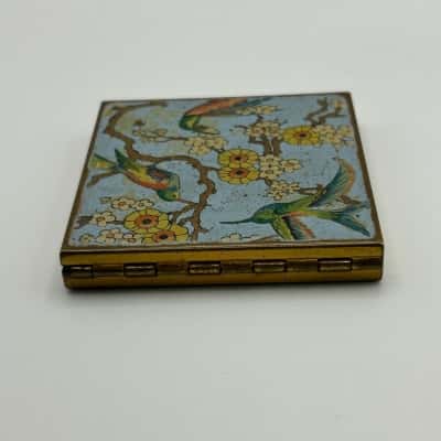 Vintage Zenette brass powder compact (England)