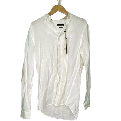 Zara Man Mens  Size M Long Sleeve Shirt Beige / White 