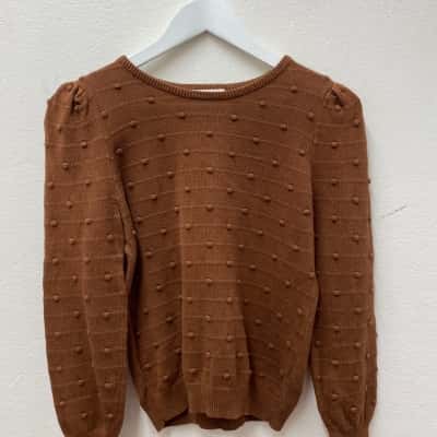 H&M Women's Jumper Size 9 Brown 