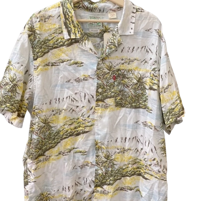 Levis Mens Size L Short Sleeve Shirt Multicoloured / Off White / Pattern BNWT