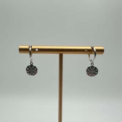 Round Star Earrings Stamped 925