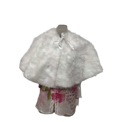 Christmas Unisex White Faux Fur Cape 