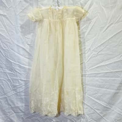 VINTAGE Kids Christening Dress Off White 
