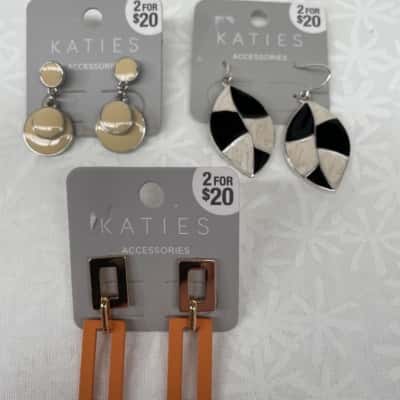 Katies Women's Costume DROP Earrings Pack 
