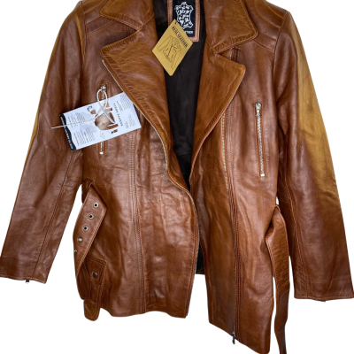  Womens  Size XL Brown Leather Jacket 